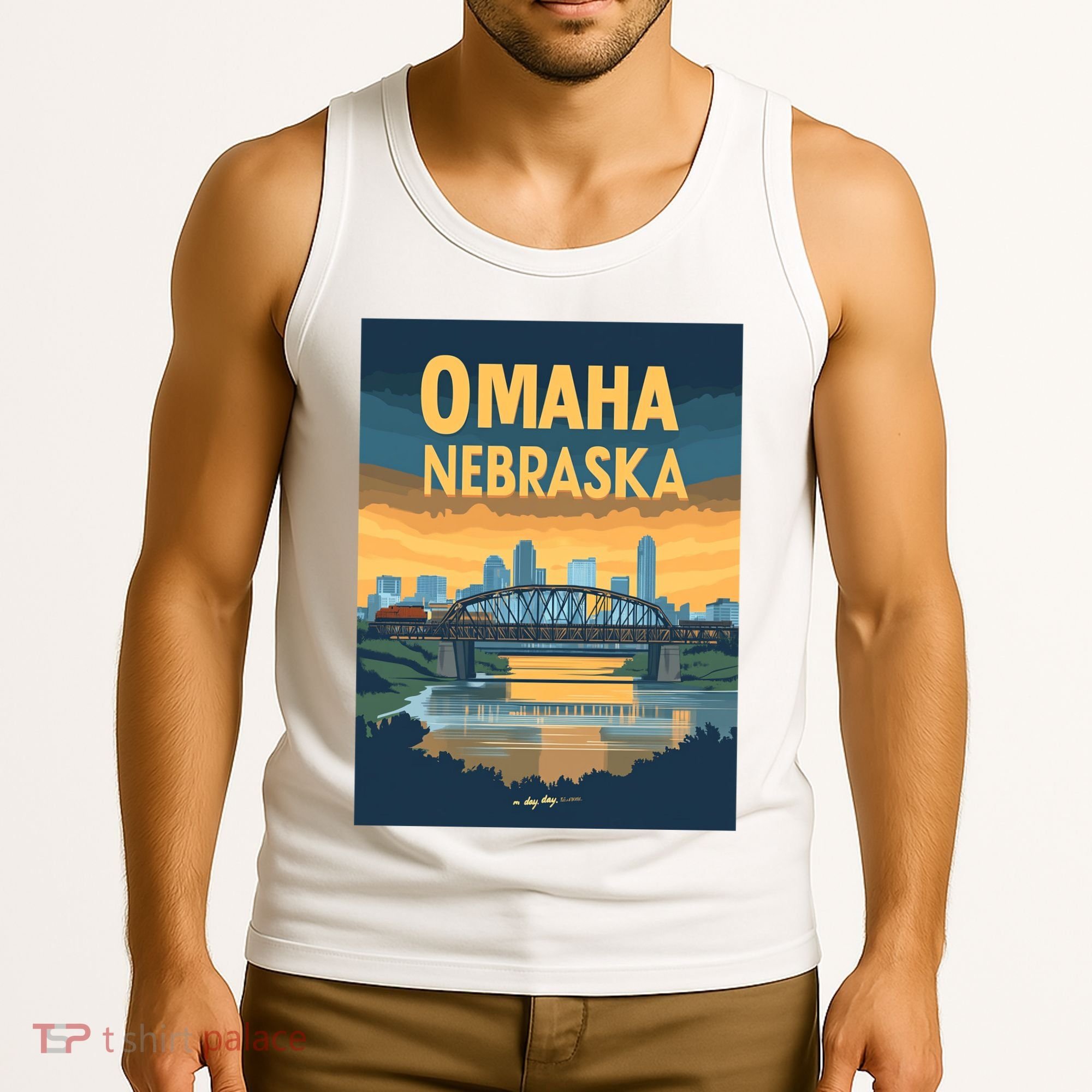 Omaha Nebraska Travel Poster Tank Top