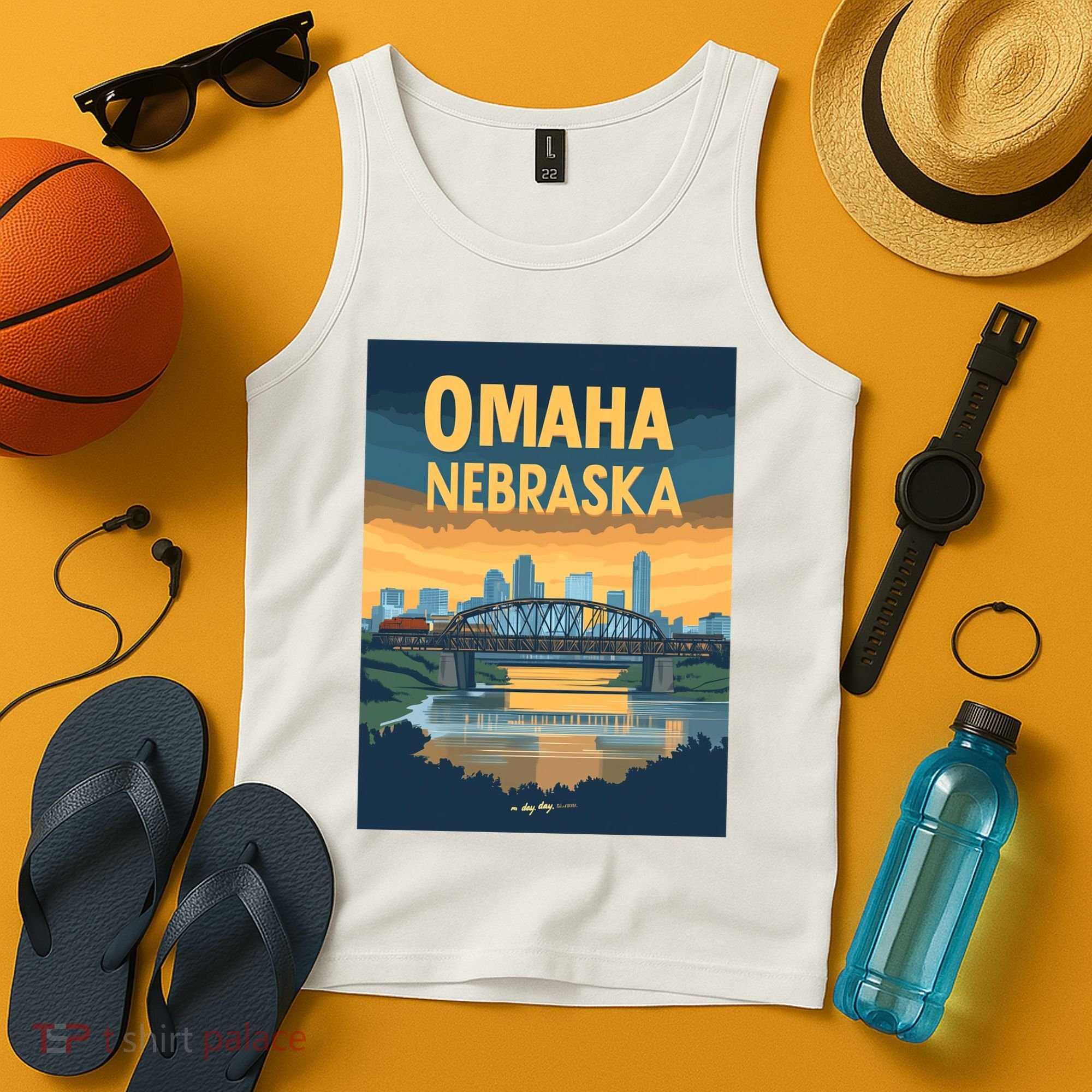 Omaha Nebraska Travel Poster Tank Top