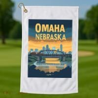Omaha Nebraska Travel Poster Golf Towel thumb 1