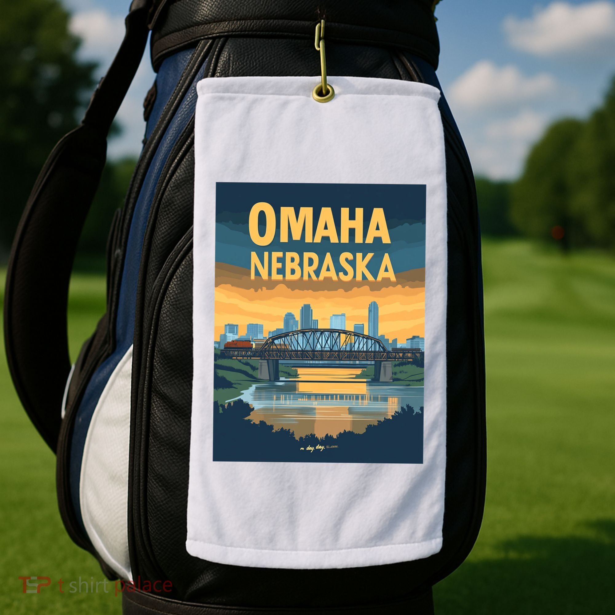 Omaha Nebraska Travel Poster Golf Towel