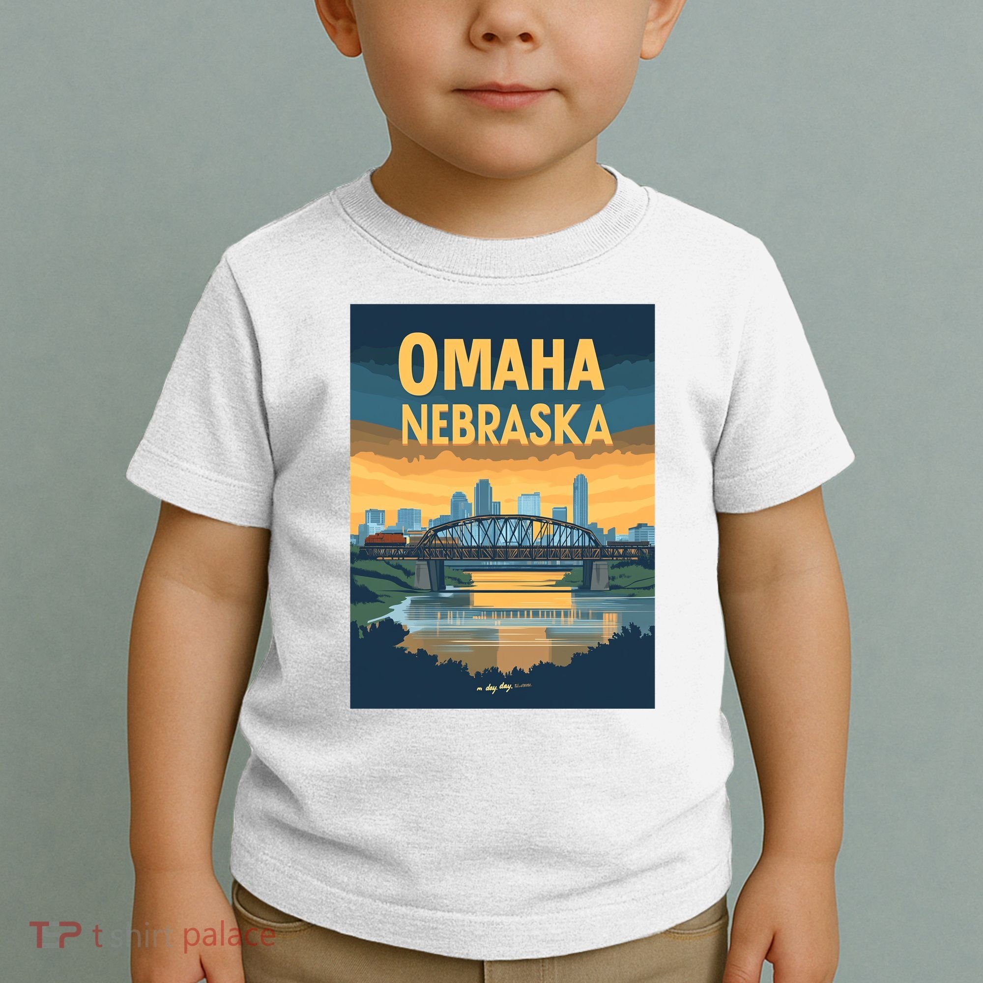 Omaha Nebraska Travel Poster Toddler T-Shirt