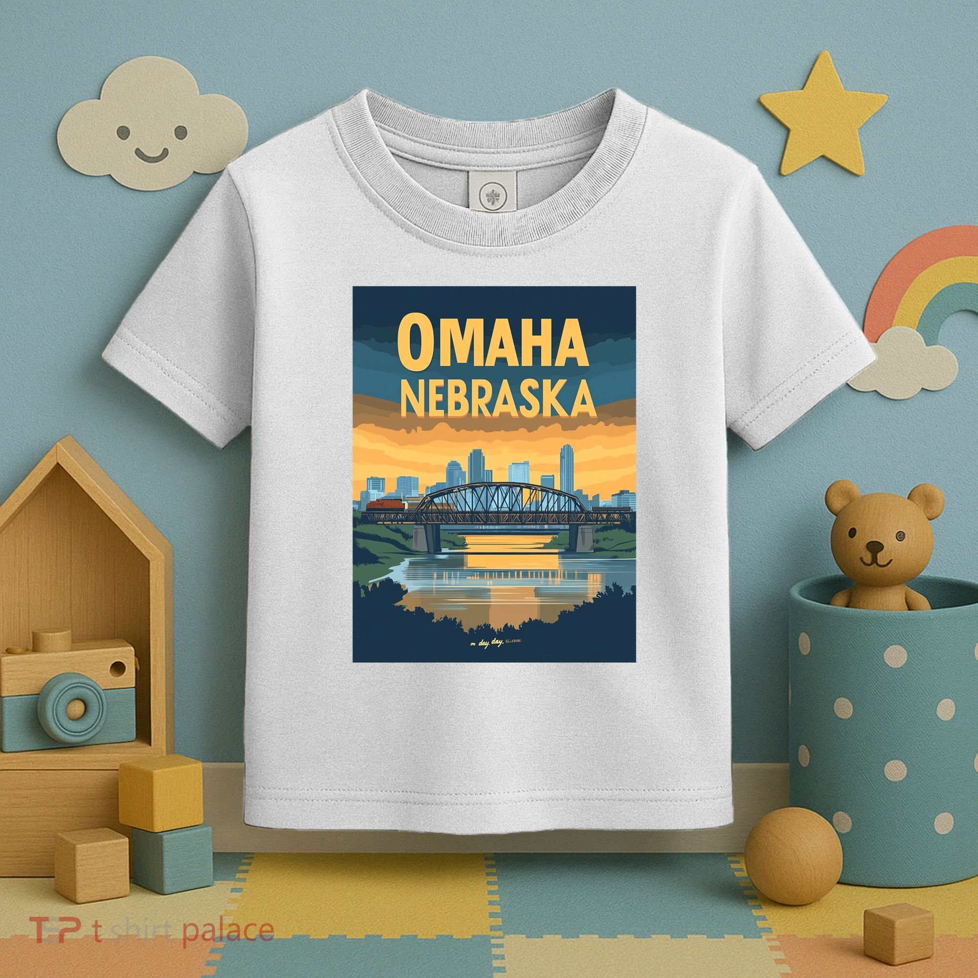 Omaha Nebraska Travel Poster Toddler T-Shirt