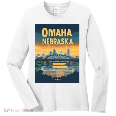 Omaha Nebraska Travel Poster Women's Long Sleeve Shirt