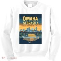 Omaha Nebraska Travel Poster Kids Sweatshirt thumb 0