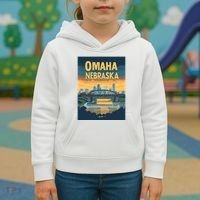 Omaha Nebraska Travel Poster Kids Hoodie thumb 3