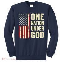 One Nation Under God Patriotic Christian USA Flag Sweatshirt thumb 0
