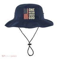 One Nation Under God Patriotic Christian USA Flag Bucket Hat thumb 0