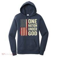 One Nation Under God Patriotic Christian USA Flag Women's Hoodie thumb 0