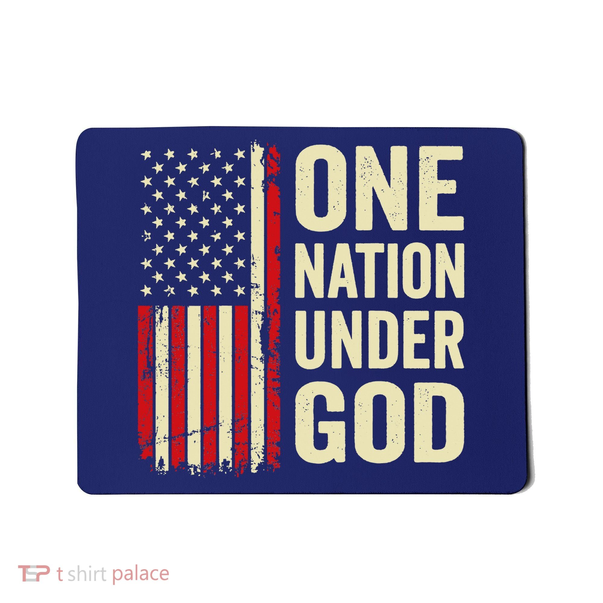 One Nation Under God Patriotic Christian USA Flag Mousepad