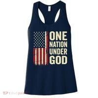 One Nation Under God Patriotic Christian USA Flag Women's Tank Top thumb 0