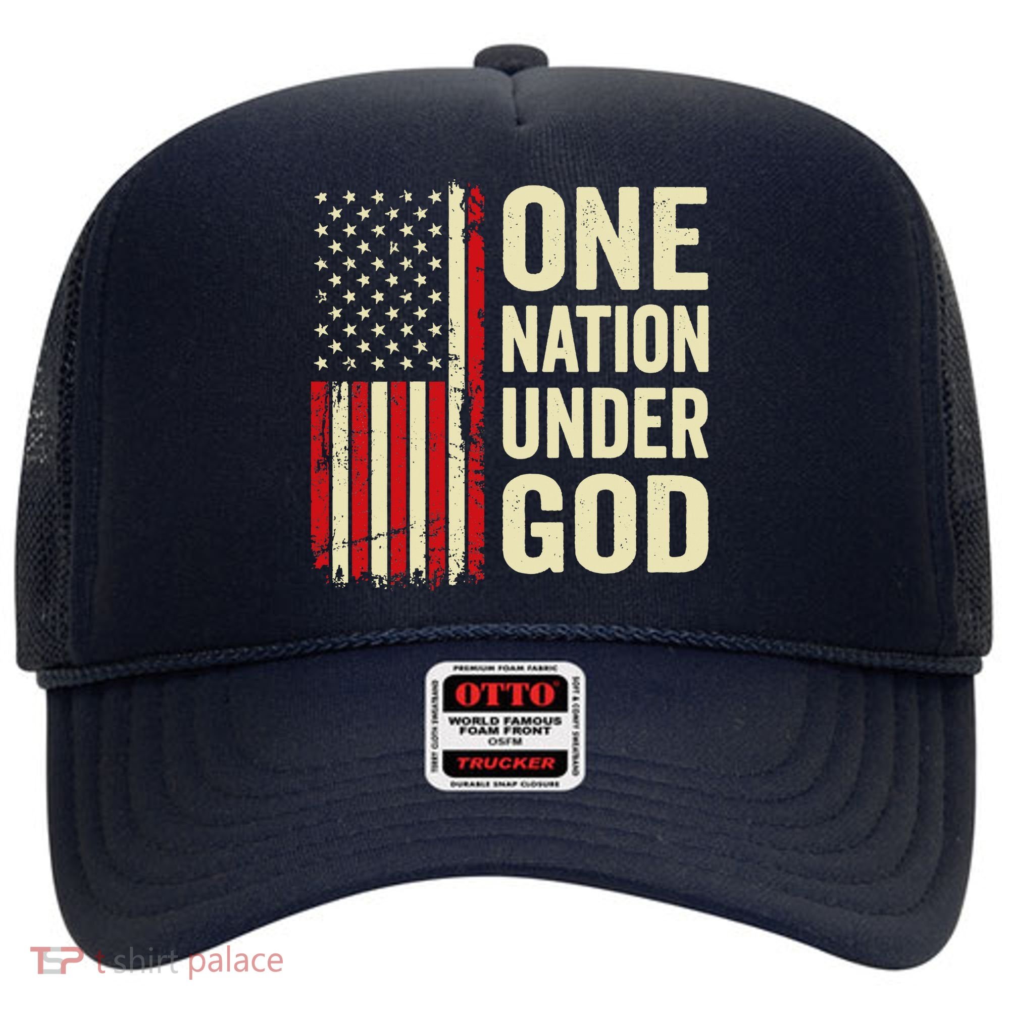 One Nation Under God Patriotic Christian USA Flag Hat