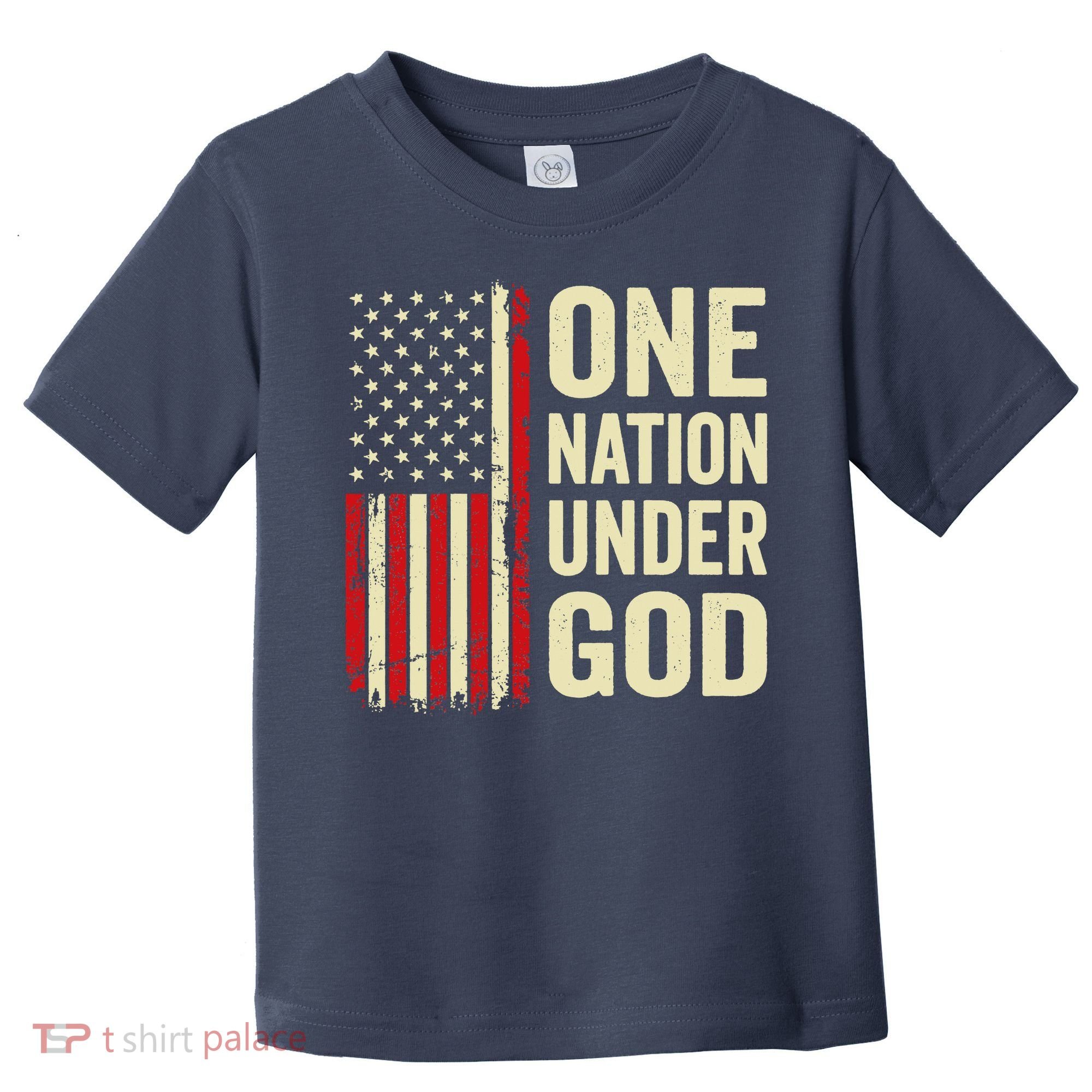 One Nation Under God Patriotic Christian USA Flag Toddler T-Shirt