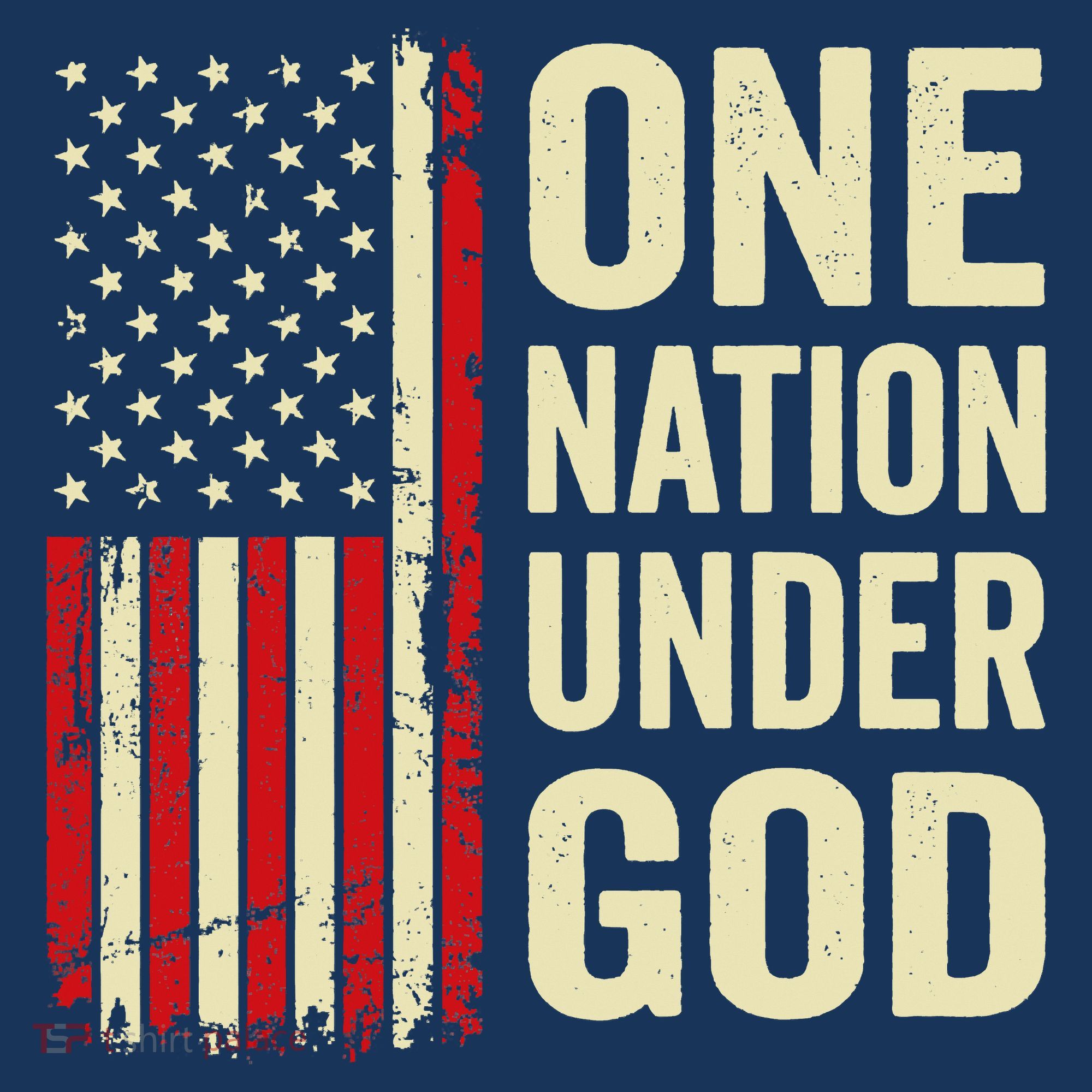 One Nation Under God Patriotic Christian USA Flag Kids Hoodie