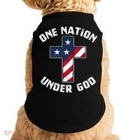One Nation Under God Patriotic Christian Meaningful Gift Doggie Tank thumb 0