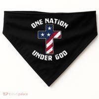 One Nation Under God Patriotic Christian Meaningful Gift USA-Made Doggie Bandana thumb 0