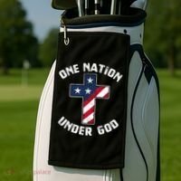 One Nation Under God Patriotic Christian Meaningful Gift Golf Towel thumb 2