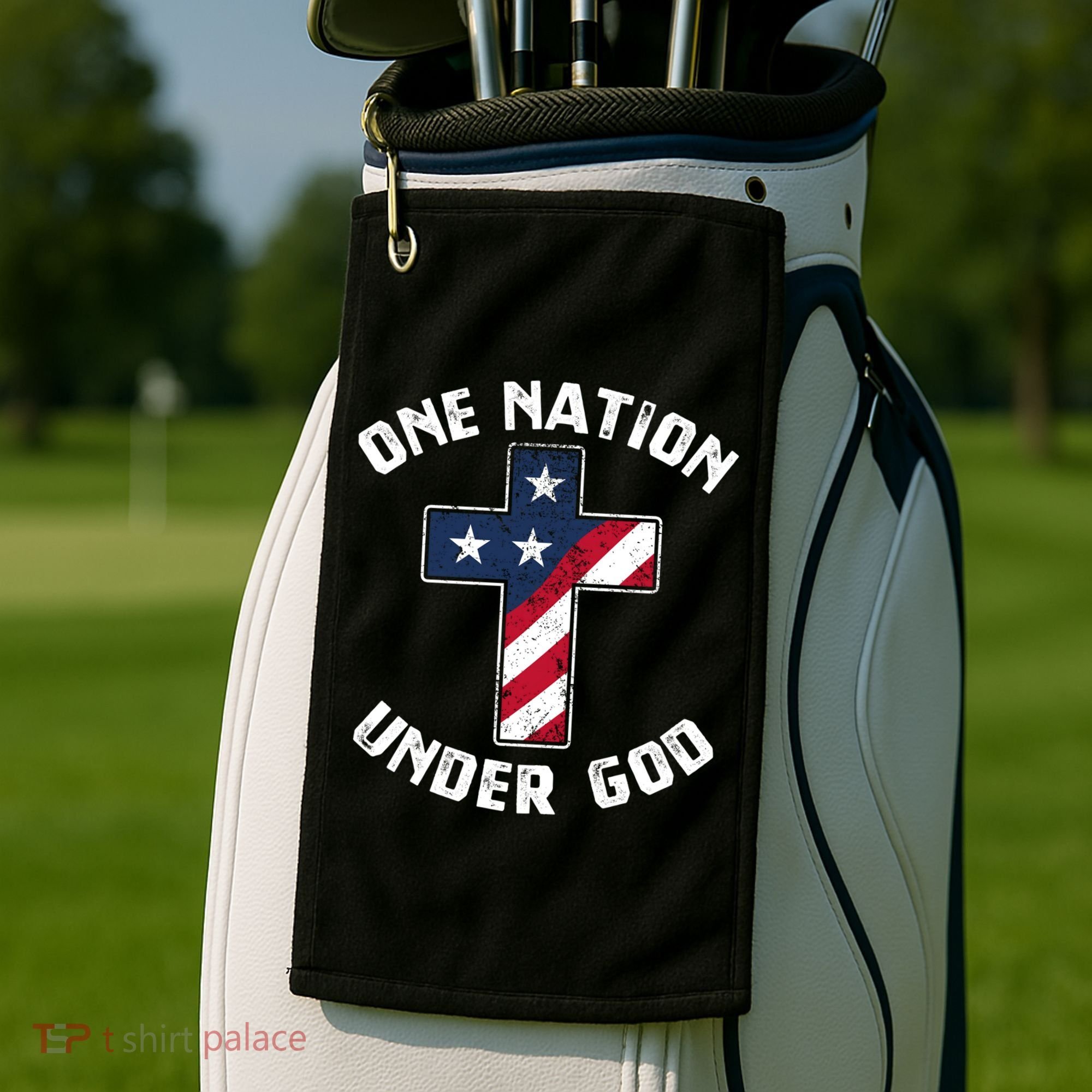 One Nation Under God Patriotic Christian Meaningful Gift Golf Towel