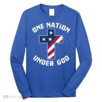 One Nation Under God Patriotic Christian Meaningful Gift Long Sleeve Shirt thumb 0