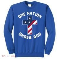 One Nation Under God Patriotic Christian Meaningful Gift Sweatshirt thumb 0