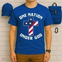 One Nation Under God Patriotic Christian Meaningful Gift T-Shirt thumb 6