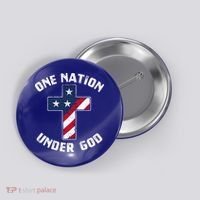 One Nation Under God Patriotic Christian Meaningful Gift Button thumb 0