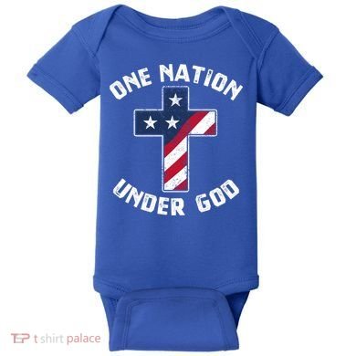 One Nation Under God Patriotic Christian Meaningful Gift Baby Bodysuit