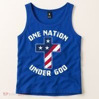 One Nation Under God Patriotic Christian Meaningful Gift Tank Top thumb 2