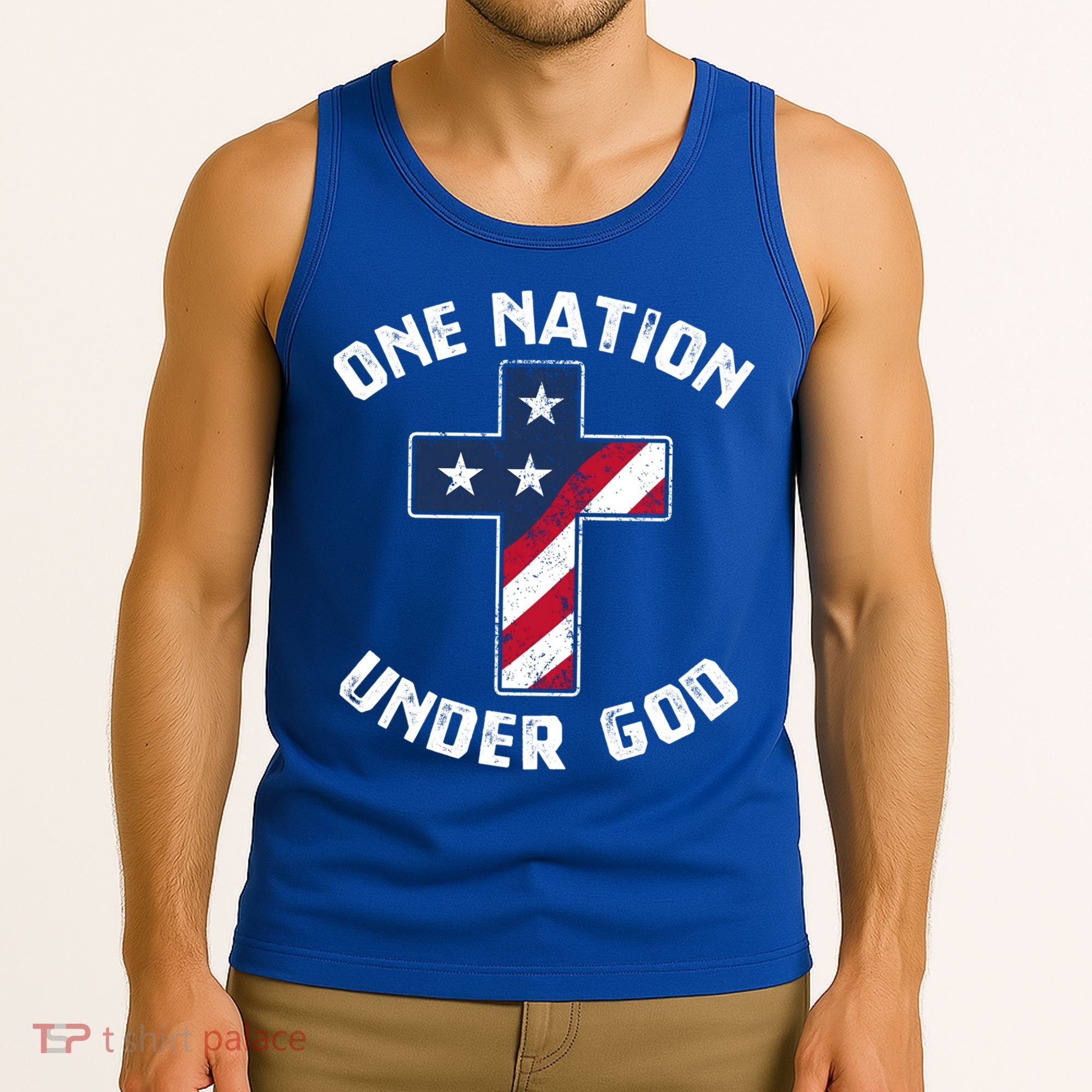 One Nation Under God Patriotic Christian Meaningful Gift Tank Top
