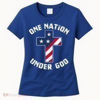 One Nation Under God Patriotic Christian Meaningful Gift Women's T-Shirt thumb 0