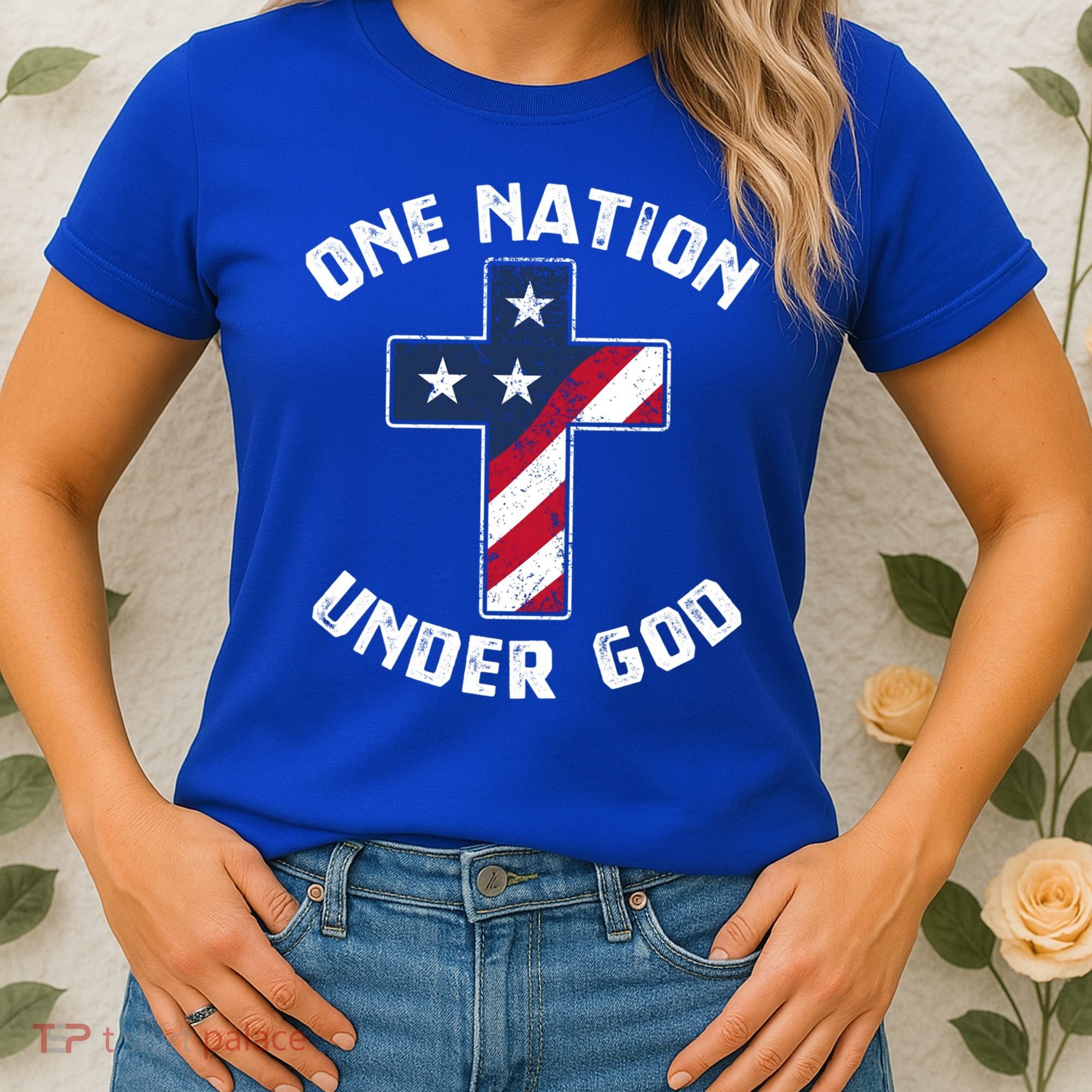 One Nation Under God Patriotic Christian Meaningful Gift Women's T-Shirt