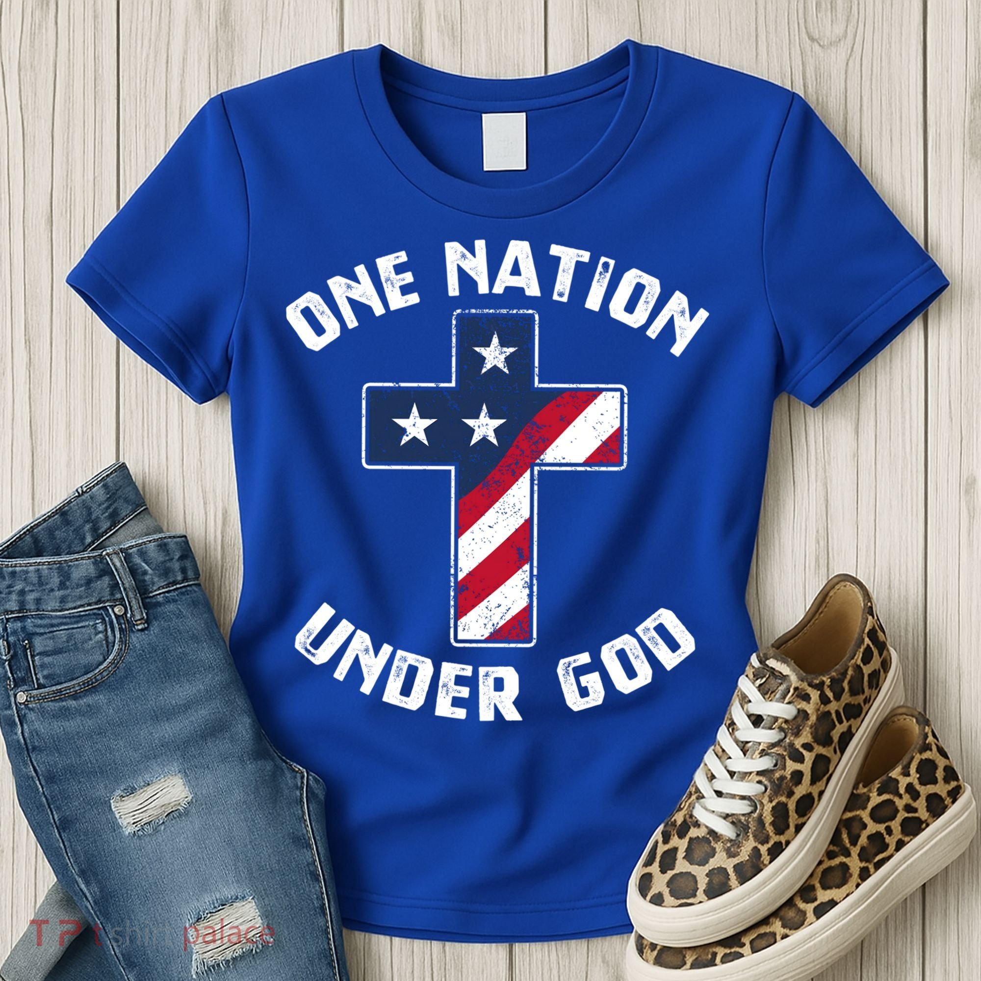 One Nation Under God Patriotic Christian Meaningful Gift Women's T-Shirt