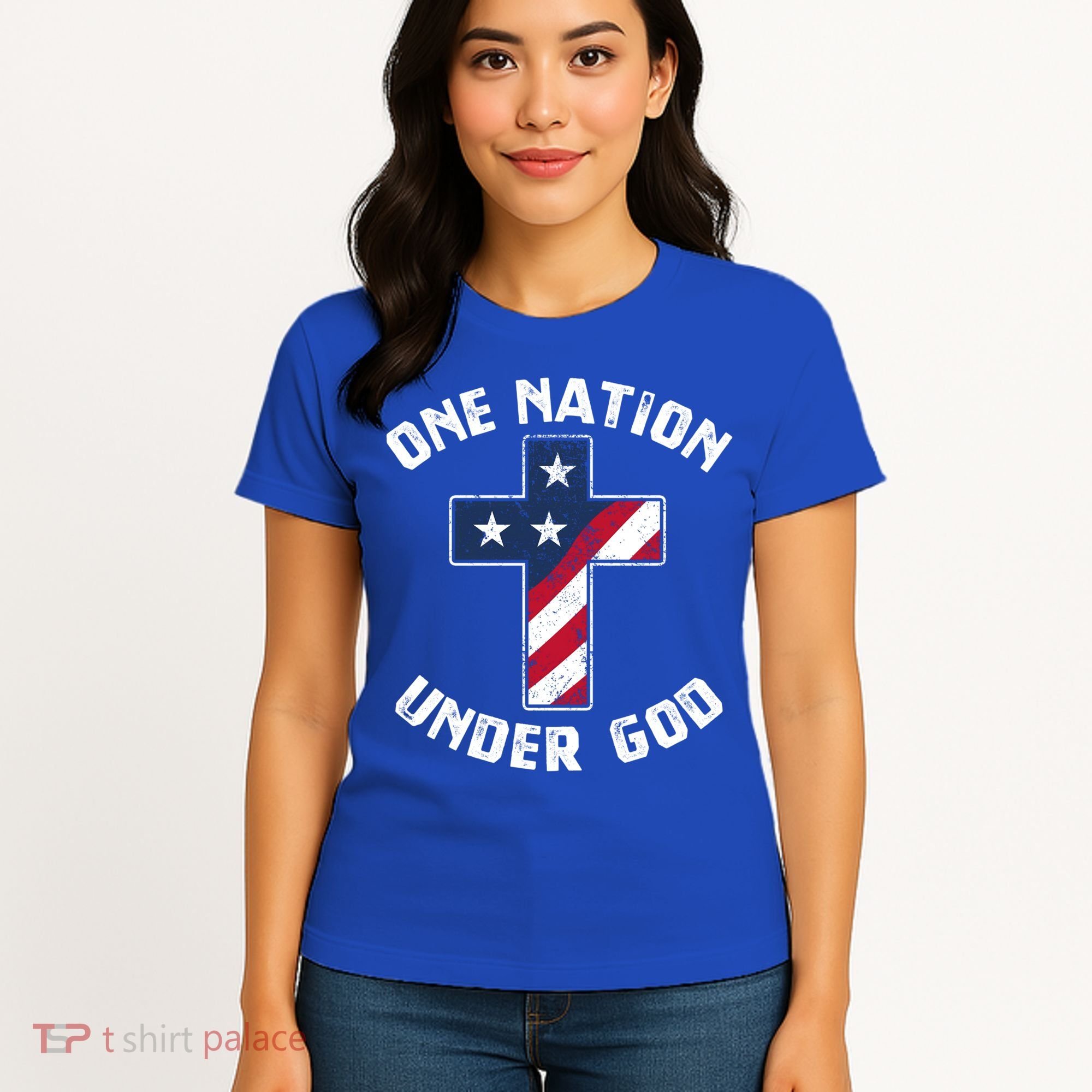 One Nation Under God Patriotic Christian Meaningful Gift Women's T-Shirt