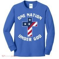 One Nation Under God Patriotic Christian Meaningful Gift Kids Long Sleeve Shirt thumb 0