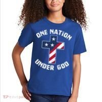 One Nation Under God Patriotic Christian Meaningful Gift Kids T-Shirt thumb 2
