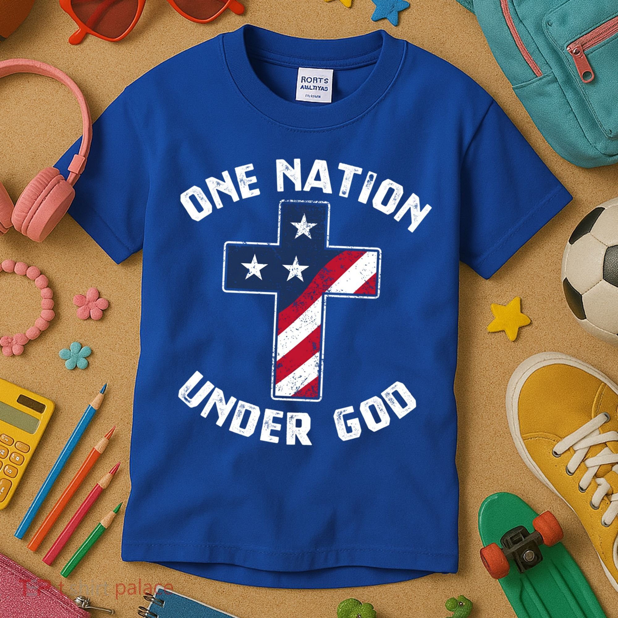 One Nation Under God Patriotic Christian Meaningful Gift Kids T-Shirt