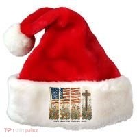 One Nation Under God USA Flag Cross Floral Christian  Santa Hat thumb 0