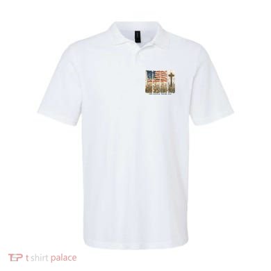 One Nation Under God USA Flag Cross Floral Christian  Polo