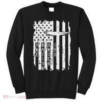 One Nation Under God Grunge Distressed USA American Flag Sweatshirt thumb 0