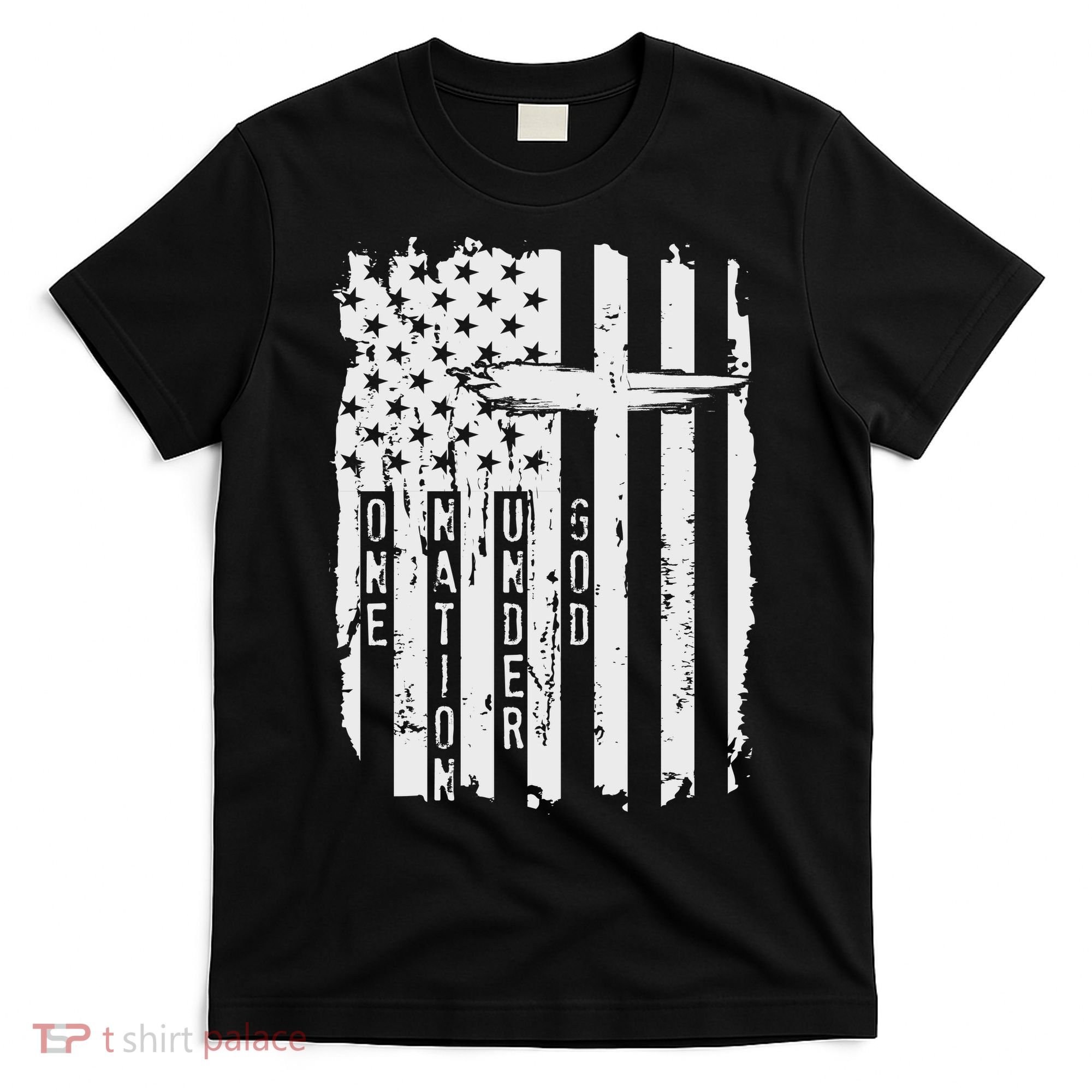 One Nation Under God Grunge Distressed USA American Flag T-Shirt