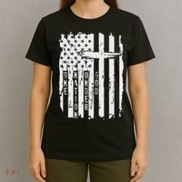 One Nation Under God Grunge Distressed USA American Flag T-Shirt thumb 4
