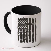 One Nation Under God Grunge Distressed USA American Flag Coffee Mug thumb 0