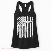One Nation Under God Grunge Distressed USA American Flag Women's Tank Top thumb 0