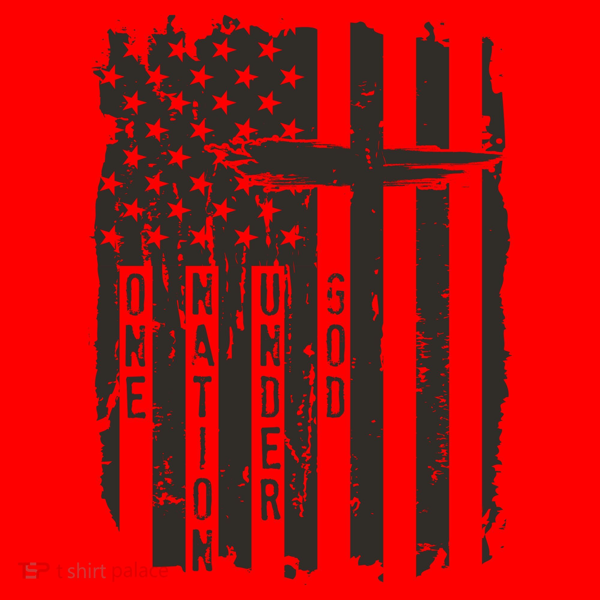 One Nation Under God Grunge Distressed USA American Flag Santa Hat