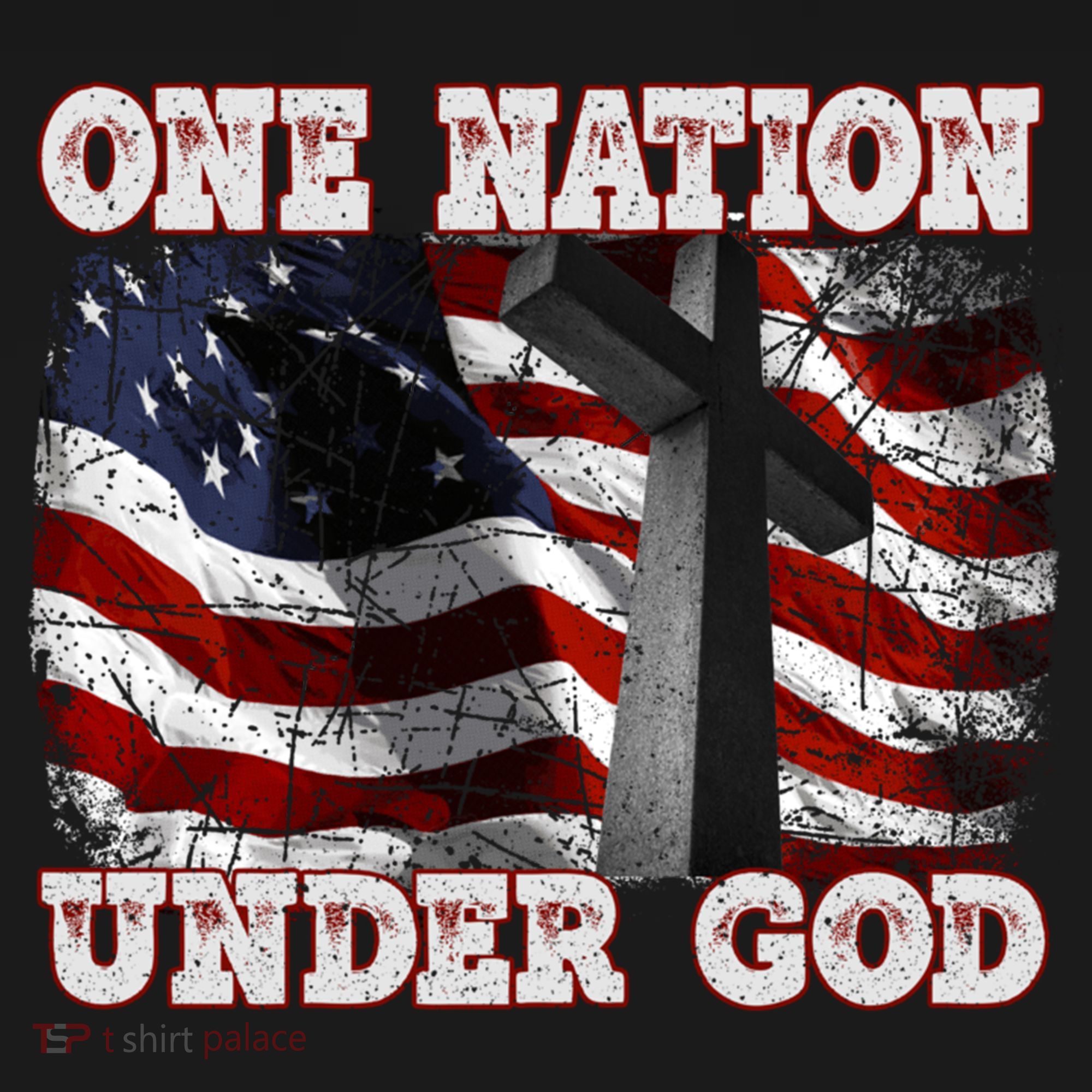 One Nation Under God Patriotic Christian Cross American Flag Cool Gift Women's Hoodie