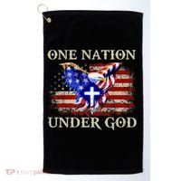 One Nation Under God Patriotic Usa Christian Gift Golf Towel thumb 0