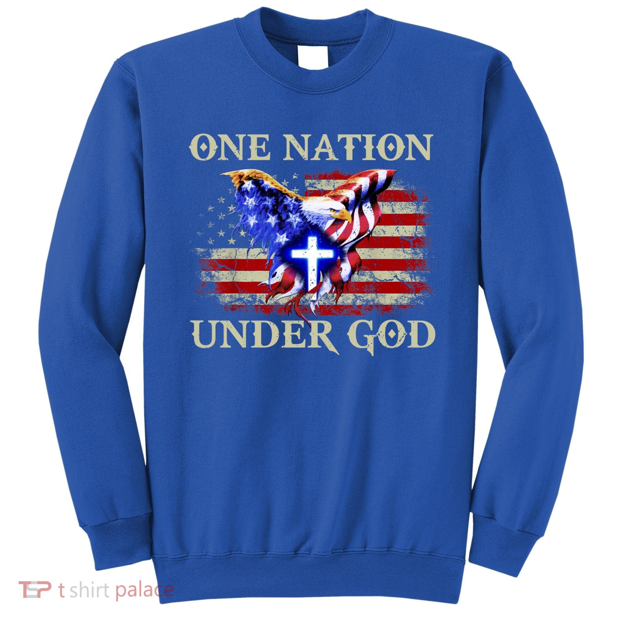One Nation Under God Patriotic Usa Christian Gift Sweatshirt