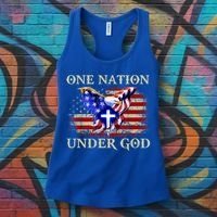 One Nation Under God Patriotic Usa Christian Gift Women's Tank Top thumb 3
