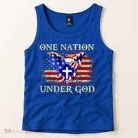 One Nation Under God Patriotic Usa Christian Gift Tank Top thumb 2