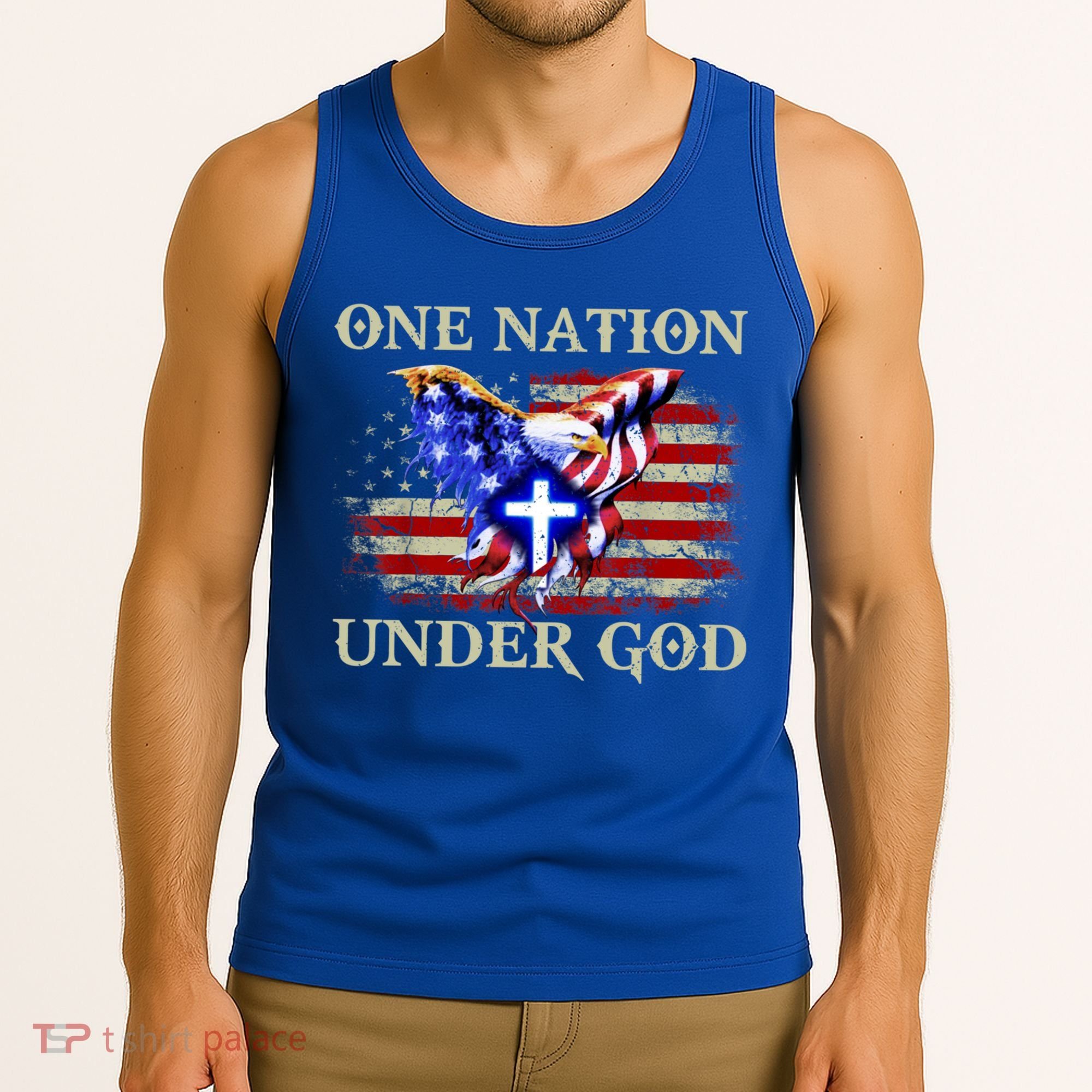One Nation Under God Patriotic Usa Christian Gift Tank Top