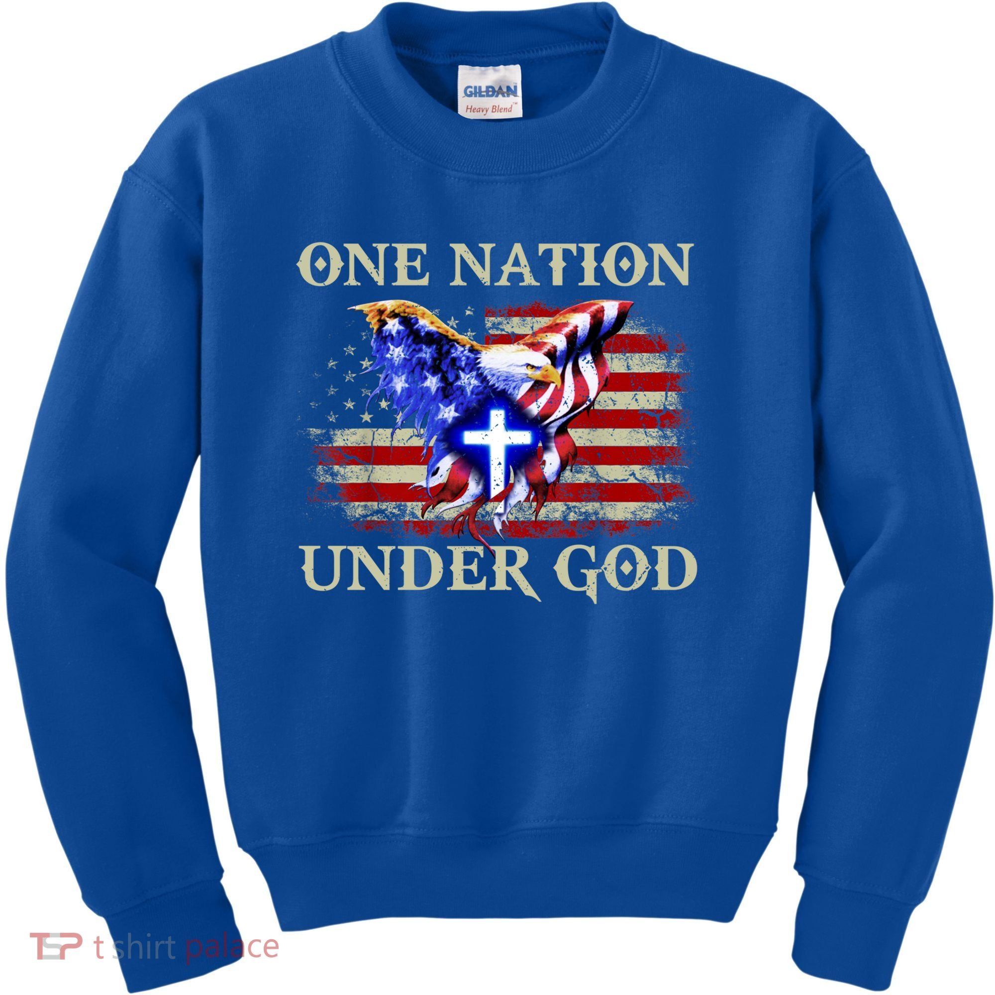 One Nation Under God Patriotic Usa Christian Gift Kids Sweatshirt